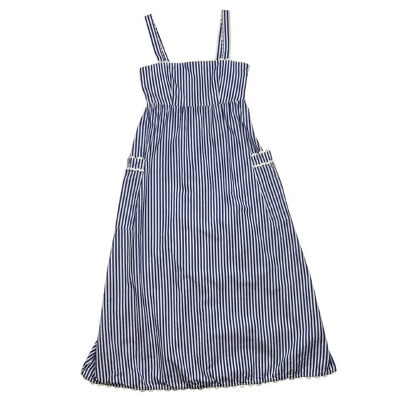 Tuckernuck Blue Stripe Georgia Dress XS Maxi Sleeveless Pockets Nautical Resort - Picture 15 of 15